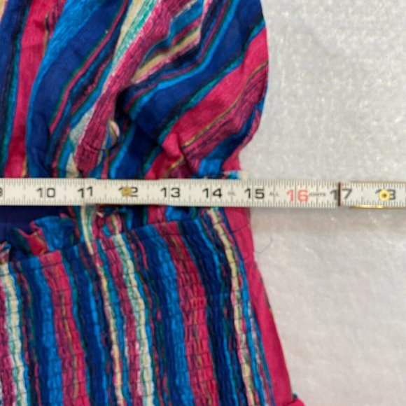 J. Brooks Boutique Woman's XXL Maxi Halter Dress Stripe Ruffles Tie Back New - Picture 10 of 11